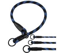 BronzeDog Collier étrangleur en corde tressée réfléchissante pour chiens de petite, moyenne et grande taille (XS - 39,9 cm de long)