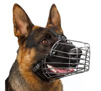 BRONZEDOG Muselière pour Chien en Fil de Fer - Berger Allemand pour Chiens de Taille Moyenne et Grande - Panier en métal Durable pour Mordre, mâcher et aboyer (L)