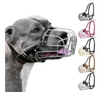 BronzeDog Muselière pour Chien en métal Amstaff Panier en Fil de Fer Sangles réglables en Cuir pour Grands Chiens