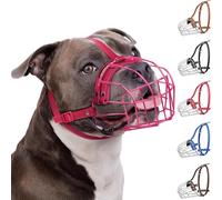 BRONZEDOG Muselière pour Chien Pitbull - Panier métallique Respirant pour Grands Chiens comme l’Amstaff, avec Sangles en Nylon - Contre morsures, mâchonnement et aboiements