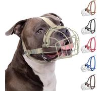 BRONZEDOG Muselière pour Chien Pitbull - Panier métallique Respirant pour Grands Chiens comme l’Amstaff, avec Sangles en Nylon - Contre morsures, mâchonnement et aboiements