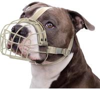 BRONZEDOG Muselière pour Pitbull Chien en Panier Métallique Respirant pour Grands Chiens Amstaff Staffordshire Terrier Morsure Mâchonnement Aboiement