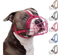BRONZEDOG Muselière pour Chien Pitbull - Panier métallique Respirant pour Grands Chiens comme l’Amstaff, avec Sangles en Nylon - Contre morsures, mâchonnement et aboiements