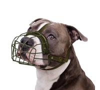 BRONZEDOG Muselière pour Chien Pitbull - Panier métallique Respirant pour Grands Chiens comme l’Amstaff, avec Sangles en Nylon - Contre morsures, mâchonnement et aboiements