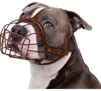 BRONZEDOG Muselière pour Chien Pitbull - Panier métallique Respirant pour Grands Chiens comme l’Amstaff, avec Sangles en Nylon - Contre morsures, mâchonnement et aboiements