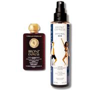 Bronz'Express | Fabriqué en France | Lotion autobronzante teintée pour le visage et le corps | Formule végétalienne | Sans taches | 150 ml