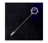 Brooch for Women High-End Men's Brooch Brooches for Shirts Pin Style One-Word Pin Scarf Buckle Western Accessory Blue Crystal Brooch Brooch Pin