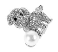 Brooch Pads Dog Ear Cups Women's Shower Cap Beam Bracket Nose Pad Party Favors Accessories Vintage Decor Pets Seat Alloy Rhinestone Collar Pin Silver