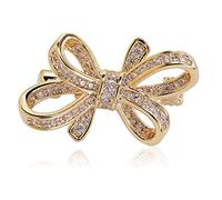 brooches Alloy Bow Shape Brooch Fixed Clothes Lapel for Clips Shawl Jewelry * 1.7cm Collar pin Made in China