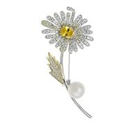 brooches Daisy Flower Shape Brooch Fashion Lapel Versatile Clips Jewelry for Shawl Collar pin Made in China
