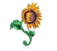 brooches Sunflower Shape Alloy Brooch Fashionable for Grace Shawl Decorative Collar Clips Women Lapel pin Made in China