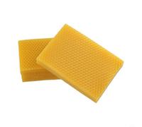 Brood Frame Foundation Lot de 30 décorations pour ruche d'abeille 14 cm | Cire d'abeille naturelle pure, arôme doux et doux, jaune doré, pour une construction durable, idéal pour l'élevage