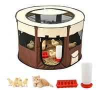 Brooder Box pour poussin, couveuse à double porte avec mangeoire et abreuvoir pour poussins, portable, respirant, parc pour petits animaux, jusqu'à 15 poussins, caille, canard