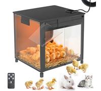 Brooder Box pour poussins, couveuse à poulet améliorée avec température réglable (77 ~ 35 °C) et minuterie 9H, mangeoire amovible, abreuvoir, plaque chauffante rapide 10S, chauffage de poulailler de