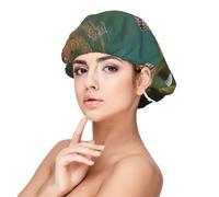 Brook Bonnet de pêche à la mouche en satin pour la pêche à la truite, bonnet de cheveux pour dormir, bonnet de sommeil doux double couche en soie pour femme, cheveux naturels bouclés, cheveux longs