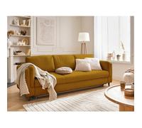 Brooke - canapé 3 places - convertible - en velours - Jaune
