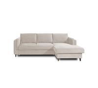 Brooke - canapé d'angle convertible - avec coffre - 4 places - style contemporain - droit - Beige
