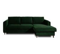 Brooke - canapé d'angle convertible - avec coffre - 4 places - style contemporain - droit - Vert