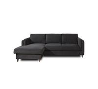 Brooke - canapé d'angle convertible - avec coffre - 4 places - style contemporain - gauche - Gris foncé