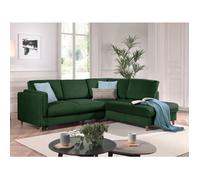 Brooke - canapé d'angle droit - convertible - 5 places - en velours - Vert Vert