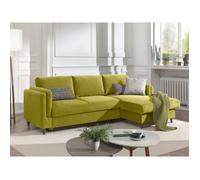 Brooke - canapé d'angle convertible - avec coffre - 4 places - style contemporain - droit - Vert Olive