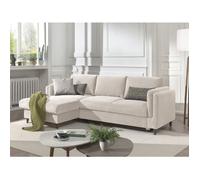 Brooke - canapé d'angle gauche - convertible avec coffre - 4 places - en velours - Beige