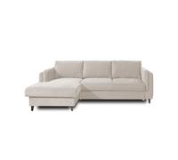 Brooke - canapé d'angle gauche - convertible avec coffre - 4 places - en velours - Beige