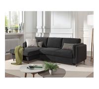 Brooke - canapé d'angle convertible - avec coffre - 4 places - style contemporain - gauche - Gris foncé Gris foncé