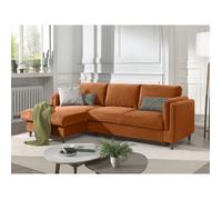 Brooke - canapé d'angle gauche - convertible avec coffre - 4 places - en velours - Rouille