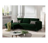 Brooke - canapé d'angle convertible - avec coffre - 4 places - style contemporain - gauche - Vert Vert