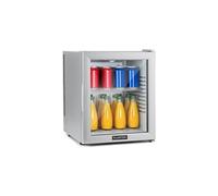 Brooklyn 32 Silver Mini réfrigérateur CEE F porte vitrée LED clayette argent