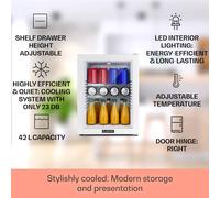 Brooklyn 42 Mini-réfrigérateur porte vitrée compartiments LED F