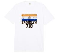 Brooklyn 718 Drapeau de Code régional NYC Borough Pride Grunge Comfort Colors Adult Heavyweight T-Shirt