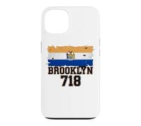 Brooklyn 718 Drapeau de Code régional NYC Borough Pride Grunge Coque pour iPhone 13
