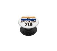 Brooklyn 718 Drapeau de Code régional NYC Borough Pride Grunge PopSockets PopGrip Adhésif