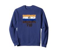 Brooklyn 718 Drapeau de Code régional NYC Borough Pride Grunge Sweatshirt