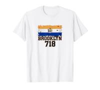 Brooklyn 718 Drapeau de Code régional NYC Borough Pride Grunge T-Shirt
