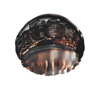 Brooklyn Bonnet de douche pour homme et femme - Grand bonnet de douche réutilisable double couche imperméable - Bande élastique - Pour toutes les coiffures - Facile à transporter