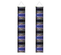 Brooklyn Bridge at Night Bannière décorative de porche (verticale) adaptée pour une suspension en extérieur 30 x 188 cm