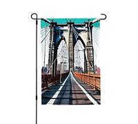 Brooklyn Bridge Drapeau de jardin double face 71 x 102 cm, bannière décorative pour porche, pelouse, terrasse, toutes saisons