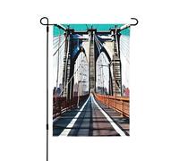Brooklyn Bridge Drapeaux décoratifs pour l'extérieur, décoration de jardin double face pour toutes les saisons