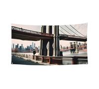 Brooklyn Bridge S Print Bannière décorative pour toutes les occasions Utilisation réutilisable facile à accrocher