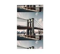 Brooklyn Bridge S Print Drapeau de jardin décoratif en polyester, imprimé vif, prêt pour les vacances et les fêtes