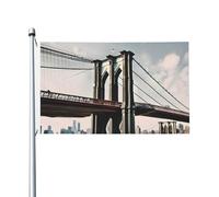 Brooklyn Bridge S Print Drapeau de jardin extérieur 0,9 x 1,5 m