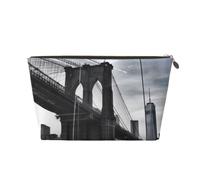 Brooklyn Bridge Trousse de toilette de voyage imprimée avec fermeture éclair dorée pour femmes, mamans et filles, doré, One Size, Trousse de toilette