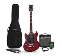 Brooklyn Guitare électrique pour gaucher Rouge 10 W et lot d'accessoires