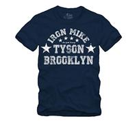 Brooklyn Iron Mike T-shirt Boxen Tyson Champ Boxclub Gym - Bleu - Medium