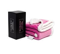 Brooklyn + Jax Couverture polaire Sherpa réversible, super douce, luxueuse et confortable en peluche (lilas, double - 150 x 200 cm)