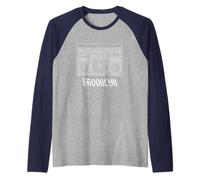 Brooklyn New York Boom Box 1980s Nostalgia Manche Raglan