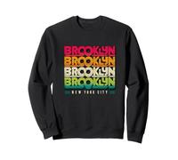 Brooklyn New York City Retro Typography Travel Art Sweatshirt